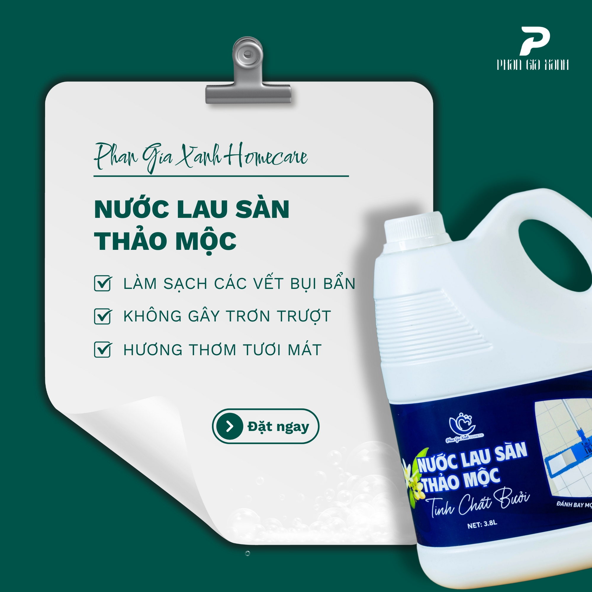 Nước lau sàn thảo mộc tinh chất bưởi PGX 2l 1