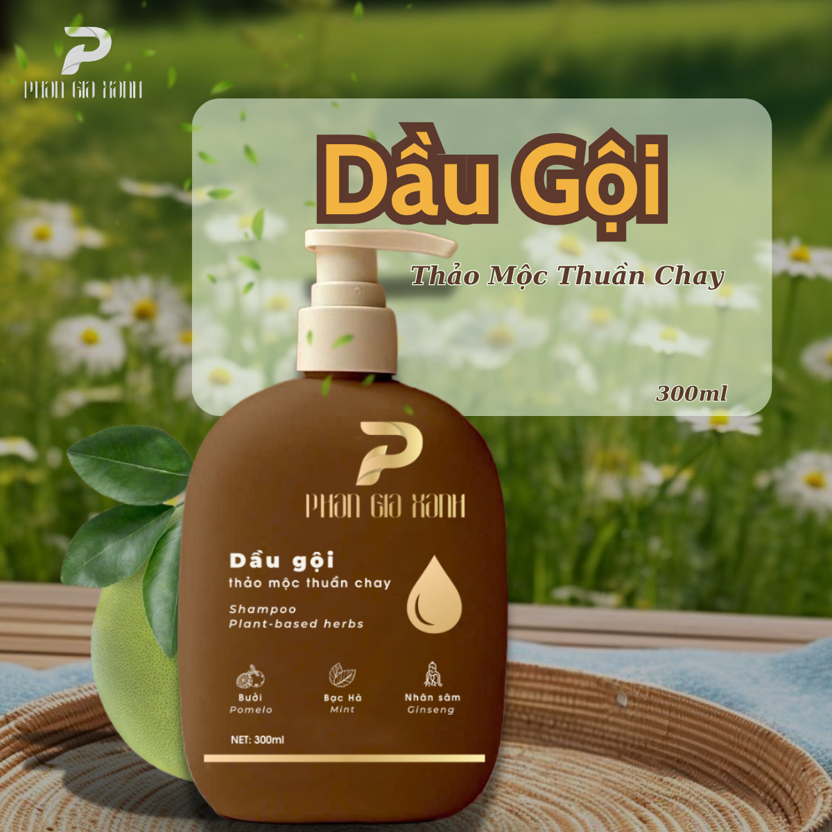 Dầu gội thảo mộc thuần chay PGX 300ml Dầu gội thảo mộc thuần chay PGX 300ml