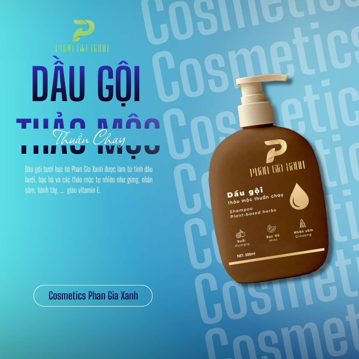 Dầu gội thảo mộc thuần chay PGX 300ml Dầu gội thảo mộc thuần chay PGX 300ml