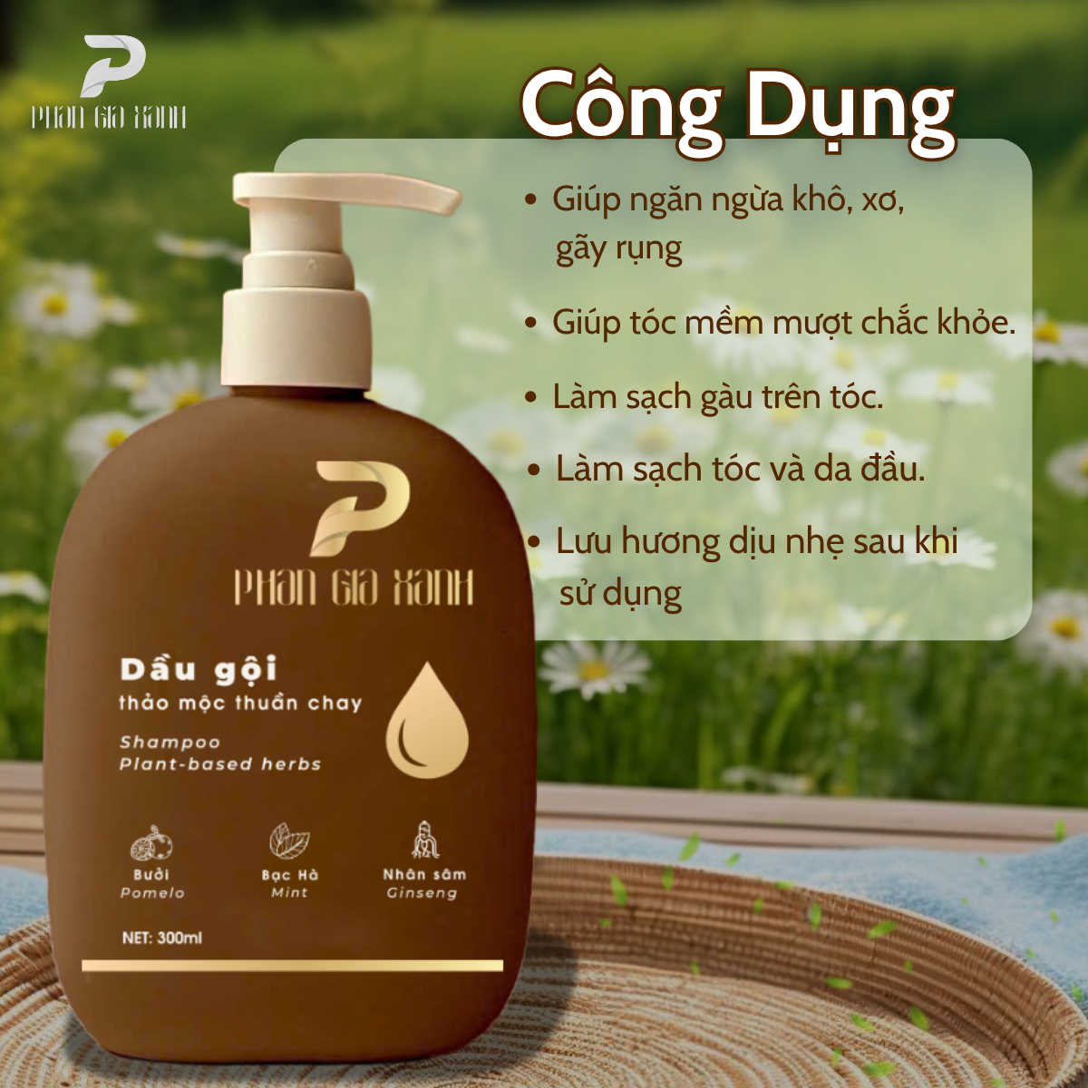 Dầu gội thảo mộc thuần chay PGX 300ml Dầu gội thảo mộc thuần chay PGX 300ml