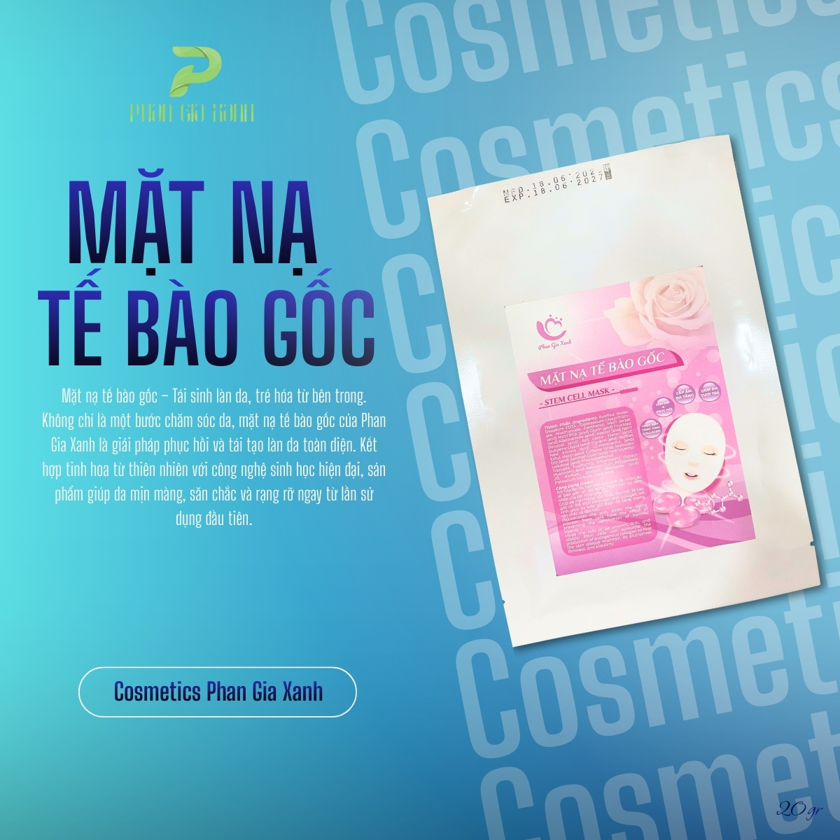 Mặt nạ thế bào gốc PGX Mặt nạ thế bào gốc PGX